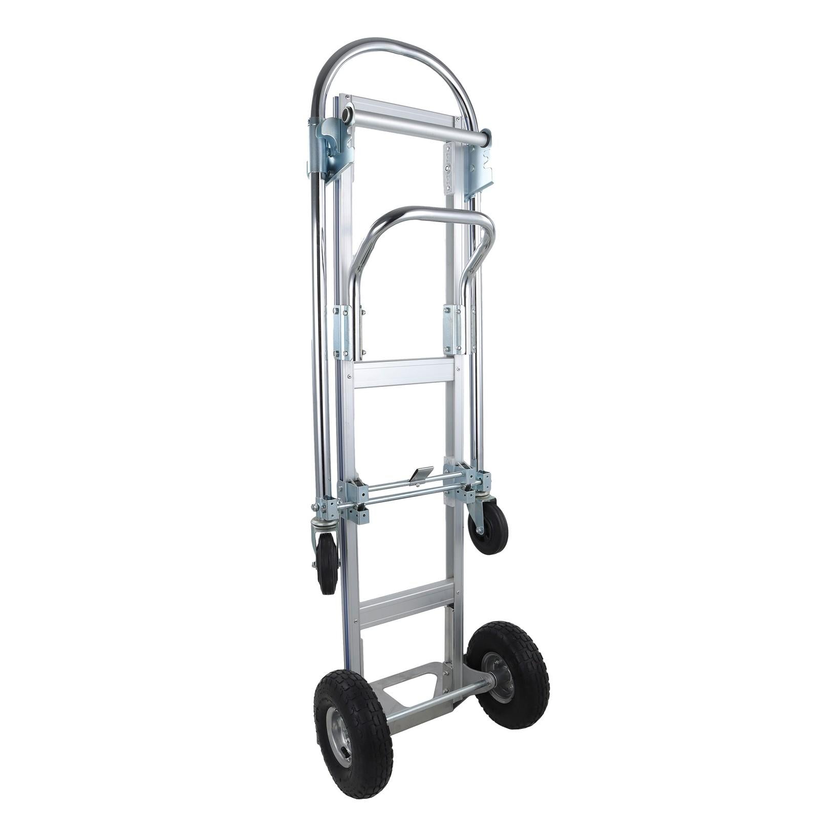2 In 1 Folding Trolley 1000Lb Aluminum Hand Truck Convertible Folding Dolly Cart