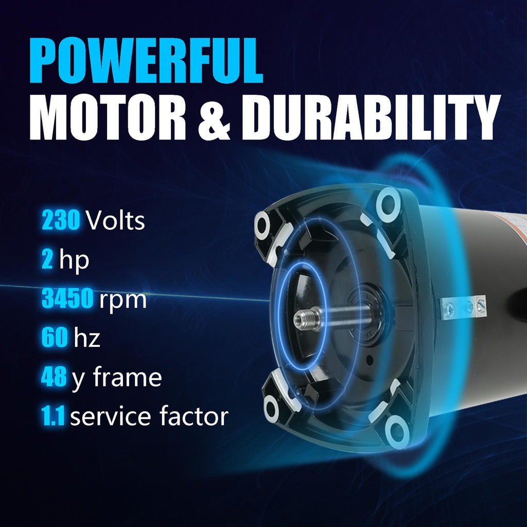 48Y Frame Inground 2HP Pool Pump Motor Square Flange Swimming Pool Pump USQ1202