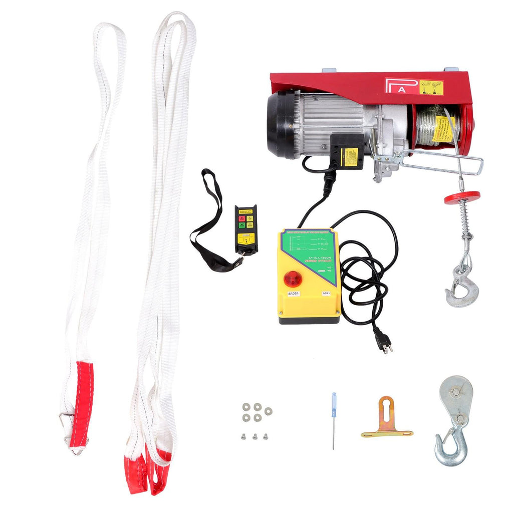 2200lbs Wireless Remote Control 328ft/100m PA1000 Mini Electric Hoist 1600W 110V