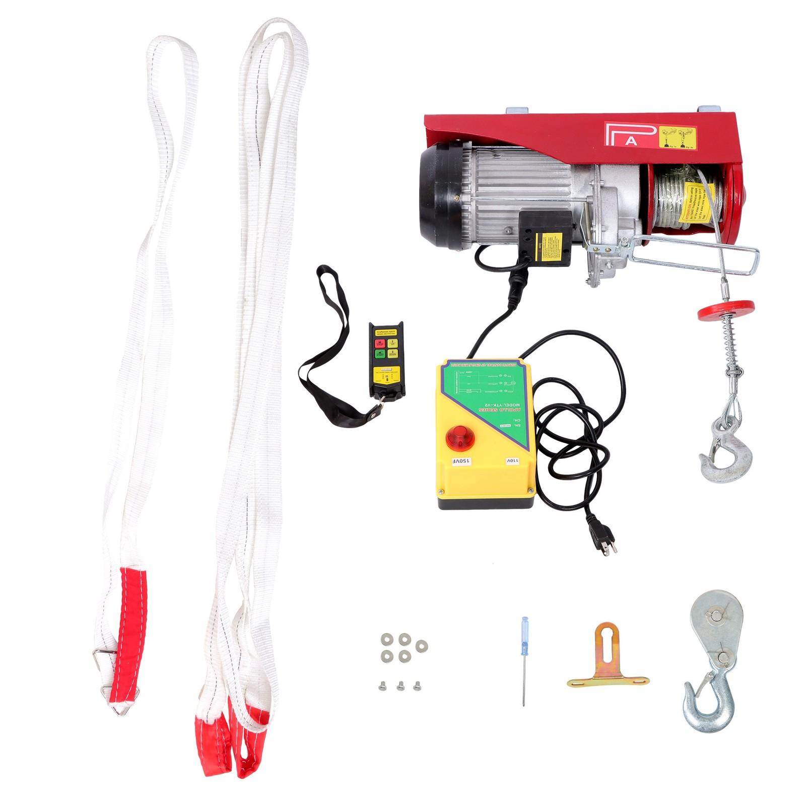 2200lbs Wireless Remote Control 328ft/100m PA1000 Mini Electric Hoist 1600W 110V