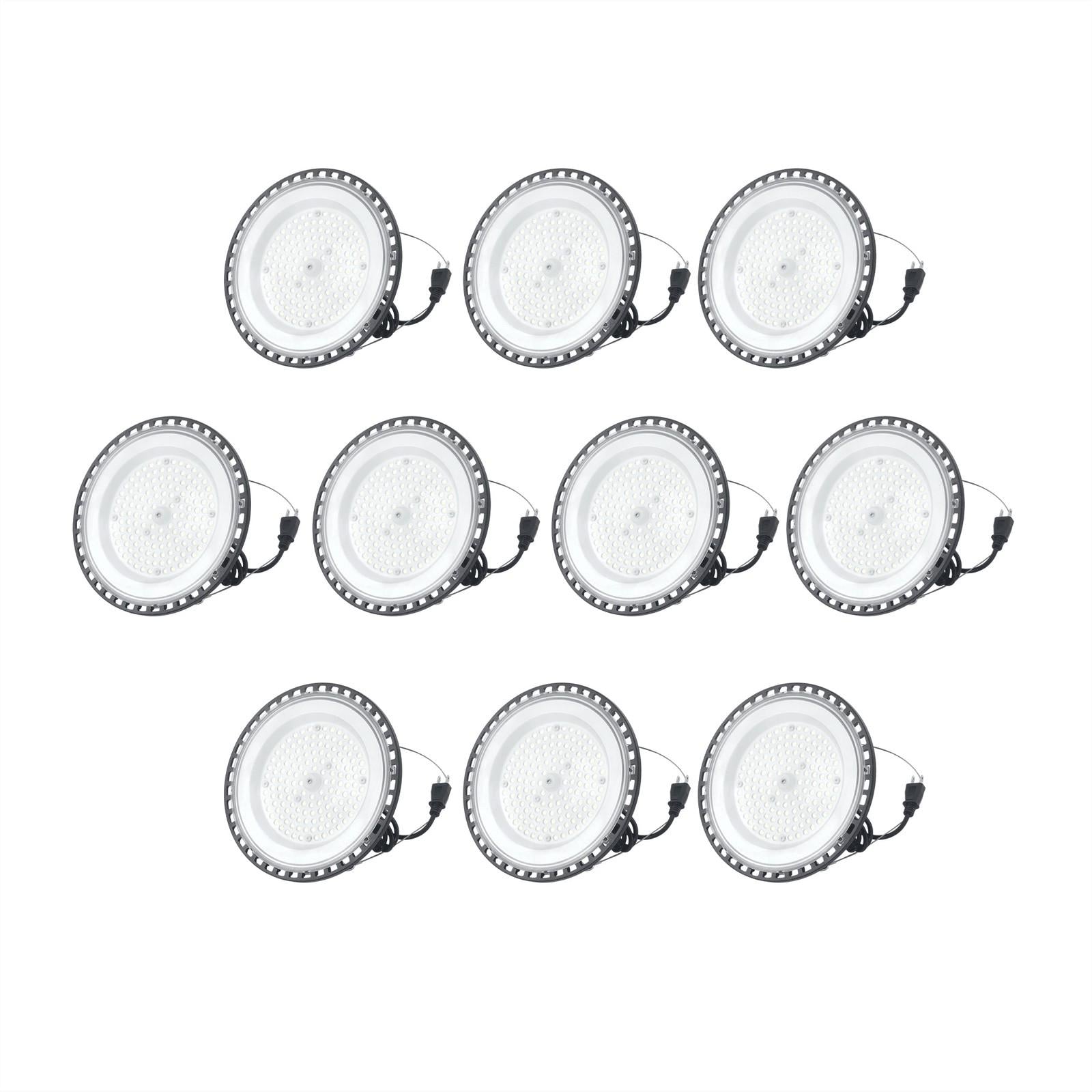 10 Pcs 100W UFO High Bay Light LED Industrial Commercial Shop Light Fixtures