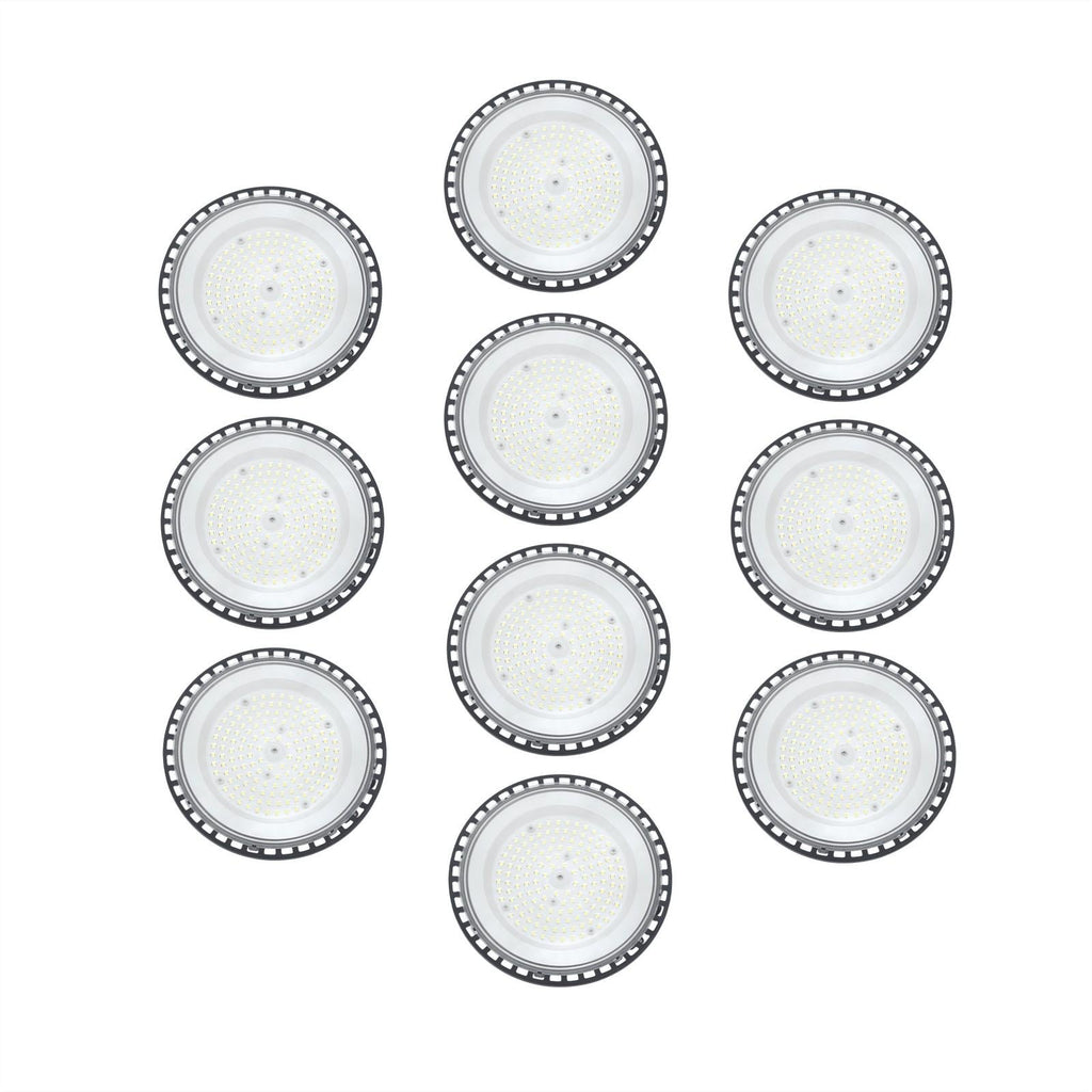 10 Pcs 100W UFO High Bay Light LED Industrial Commercial Shop Light Fixtures