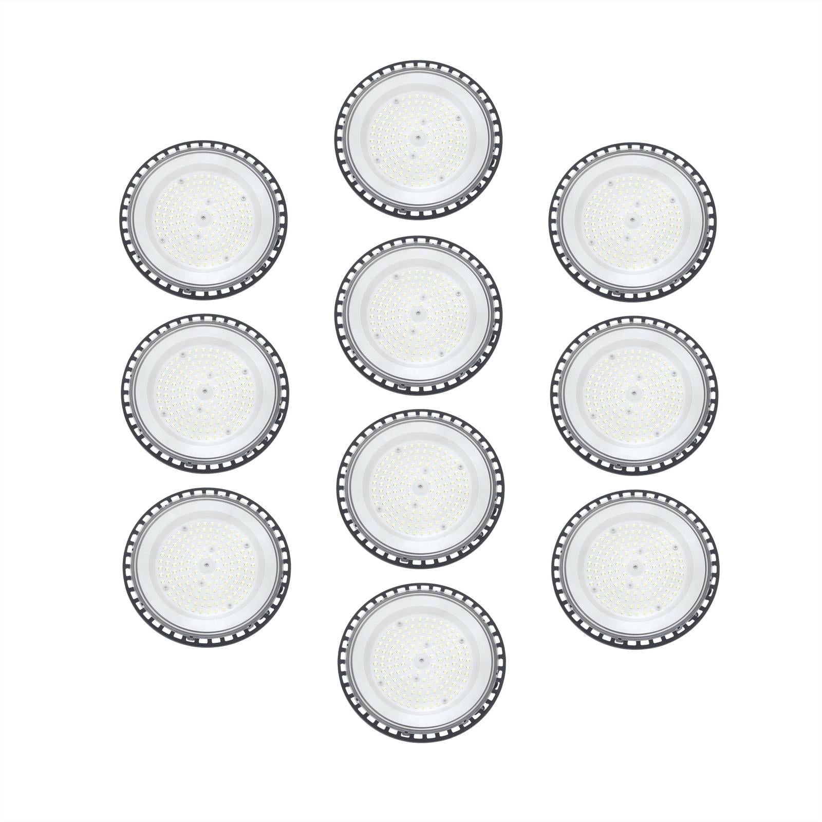 10 Pcs 100W UFO High Bay Light LED Industrial Commercial Shop Light Fixtures