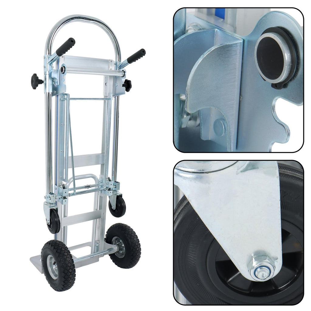 Folding Dolly Cart 1000lbs Capacity Aluminum Hand Truck Folding Trolley 4in1