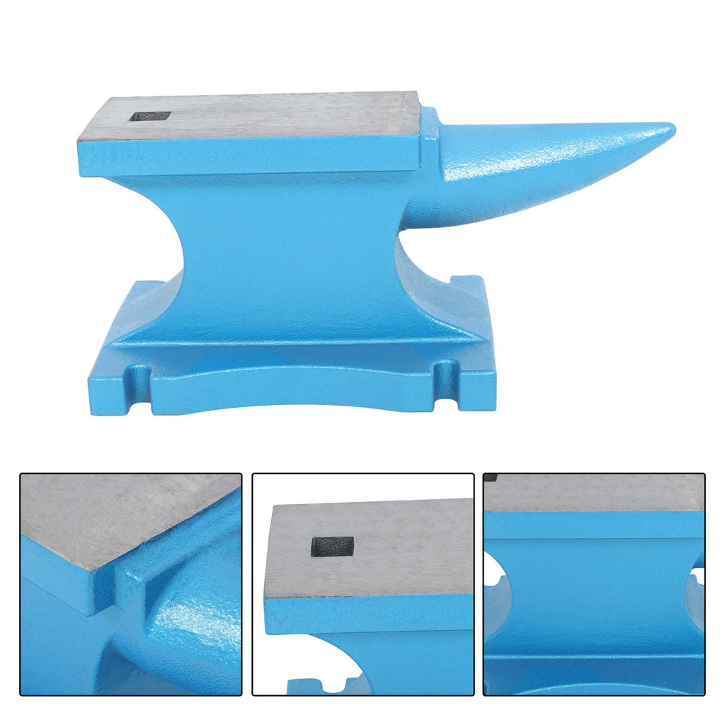Industrial 99LB Cast-Iron Anvil 45KG Hardened Surface Long Curved Horn Design