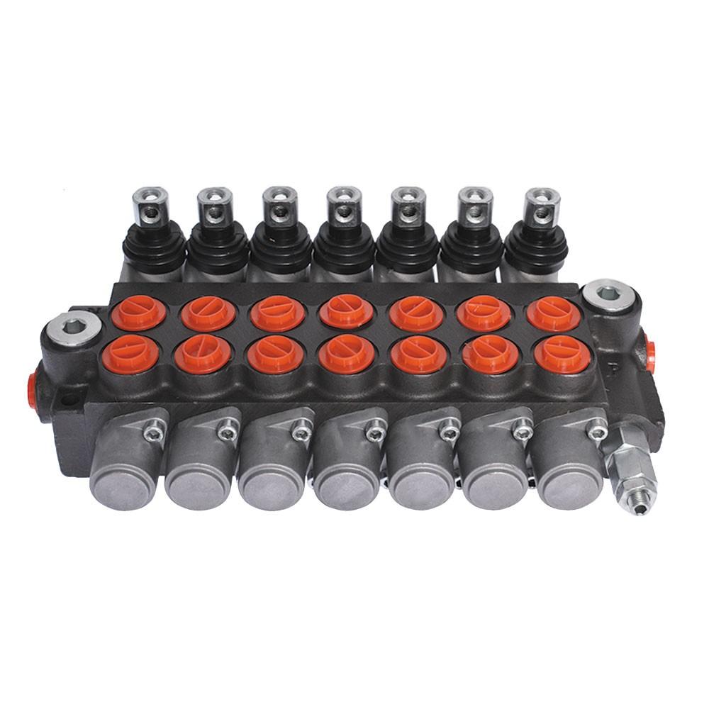 7 Spool Hydraulic Monoblock Double Acting Control Valve11 GPM, SAE Ports New