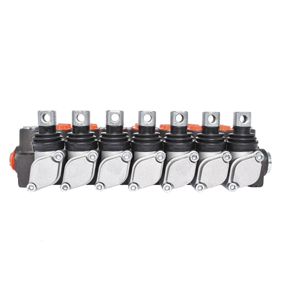 7 Spool Hydraulic Monoblock Double Acting Control Valve11 GPM, SAE Ports New