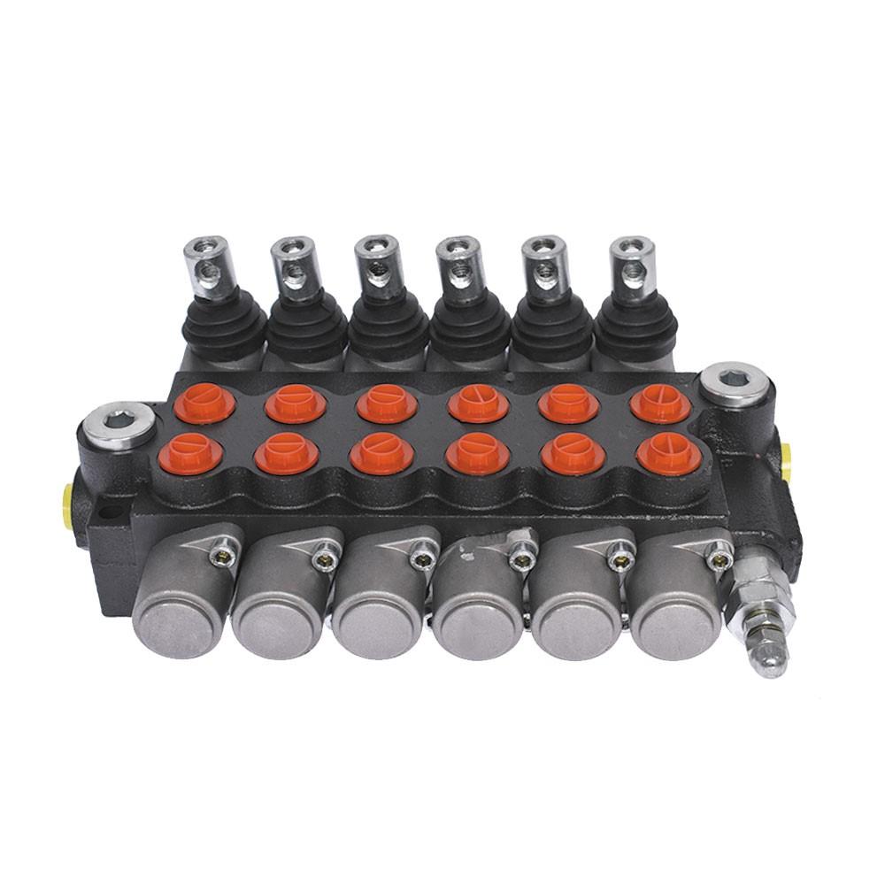 3600 PSI Hydraulic Control Valve Double Acting 6 Spool 13 GPM SAE Ports New