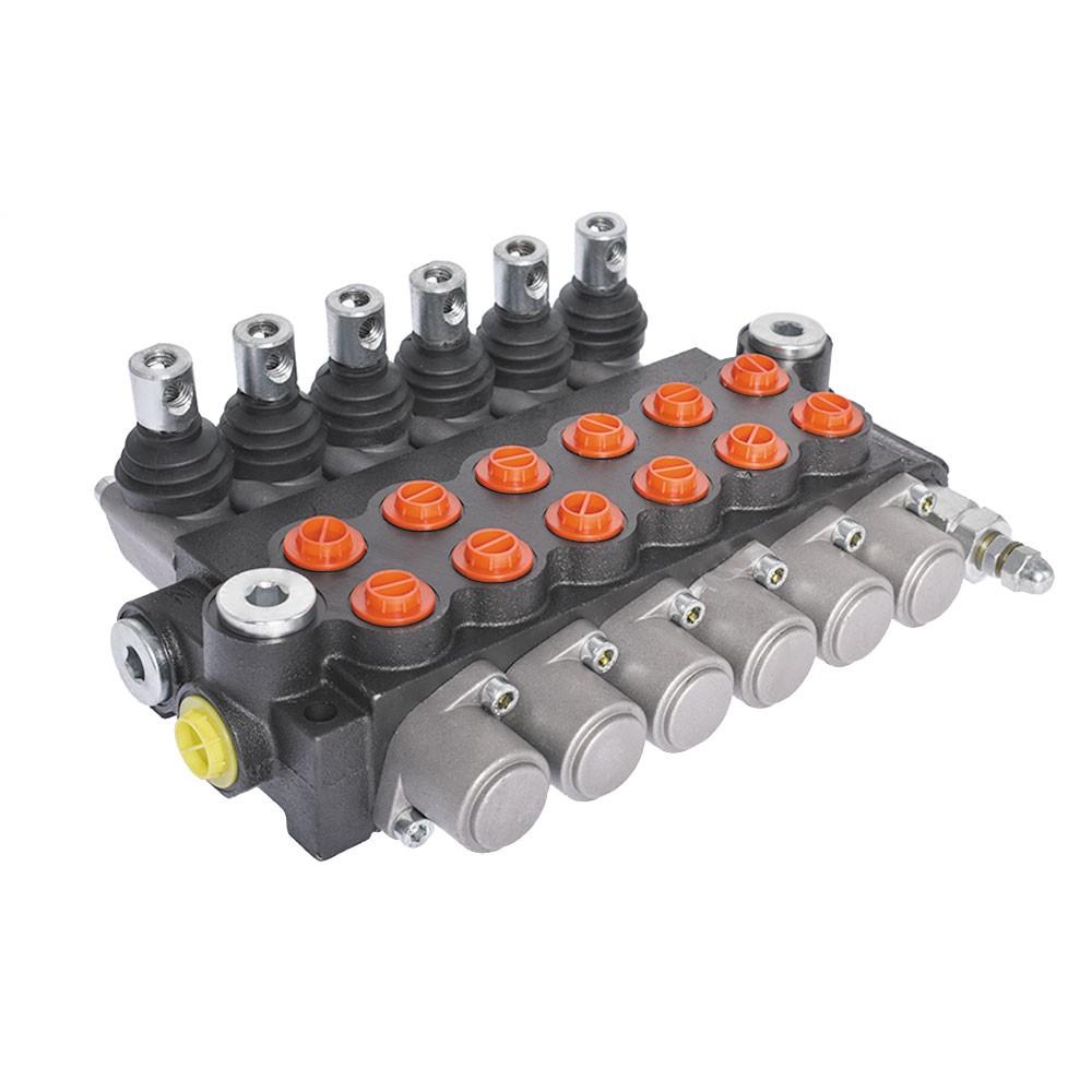 3600 PSI Hydraulic Control Valve Double Acting 6 Spool 13 GPM SAE Ports New