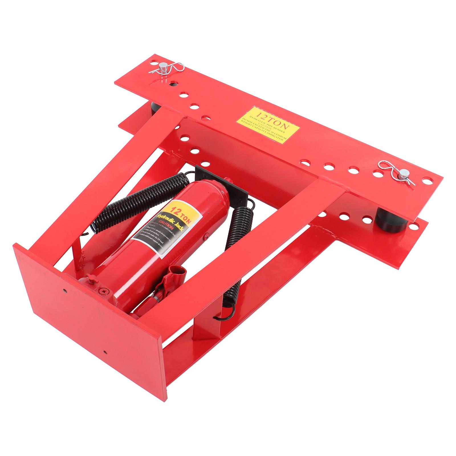 12T Pipe Bender Manual Hydraulic Piping Bending Exhaust Tube W/ 6 Dies (1/2"-2")