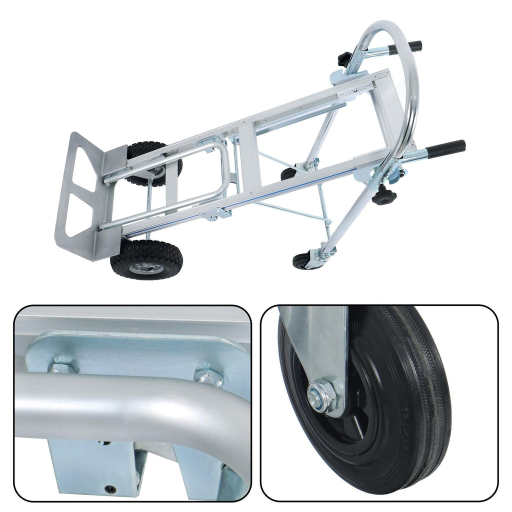 Folding Dolly Cart 1000lbs Capacity Aluminum Hand Truck Folding Trolley 3-In-1