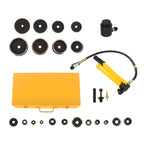 15 Ton Hydraulic Knockout Punch Driver Kit Hole Tool 1/2"-4" with 10 Dies