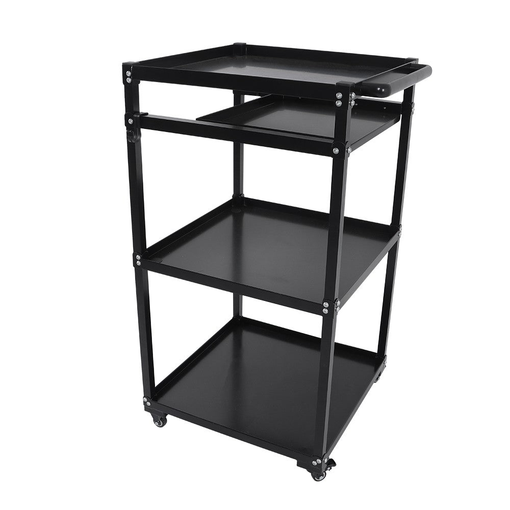 Mobile Working Platform Aluminum Office Desk Hand Cart With Keyboard Tray