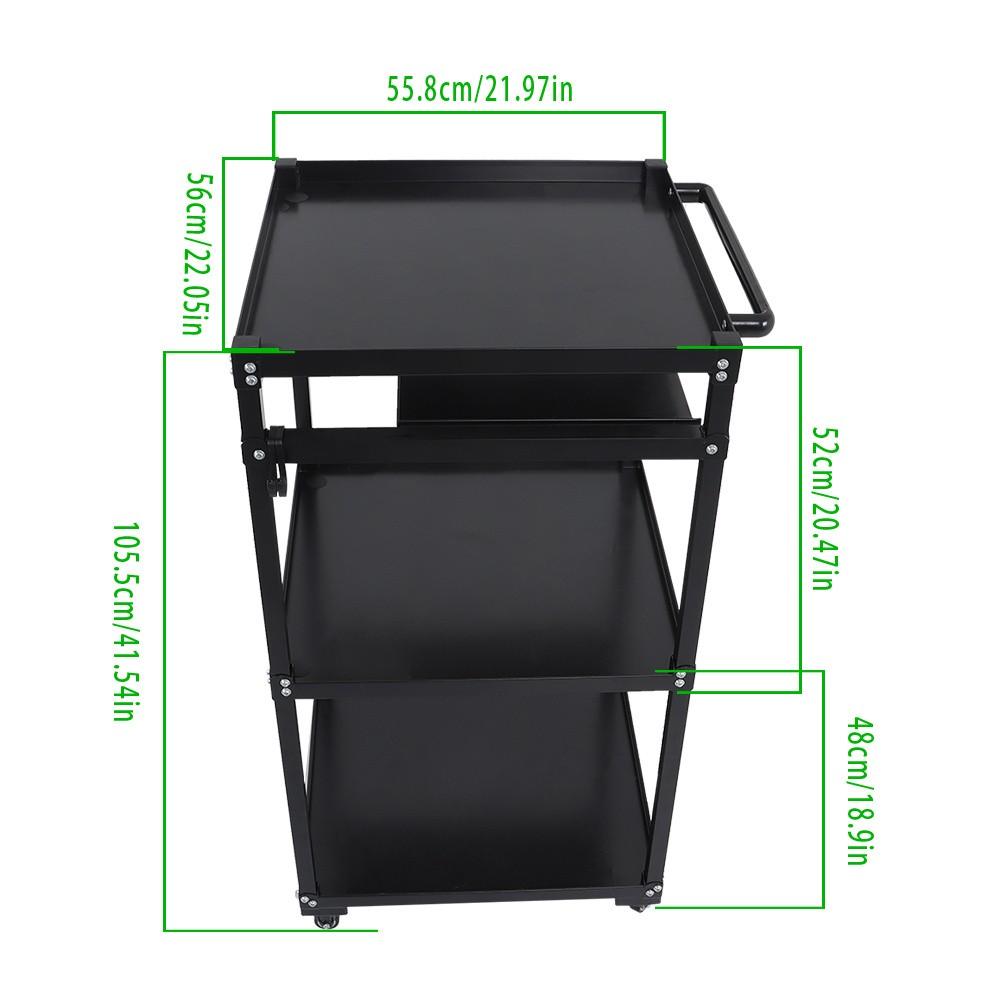 Mobile Working Platform Aluminum Office Desk Hand Cart With Keyboard Tray