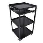Mobile Working Platform Aluminum Office Desk Hand Cart With Keyboard Tray