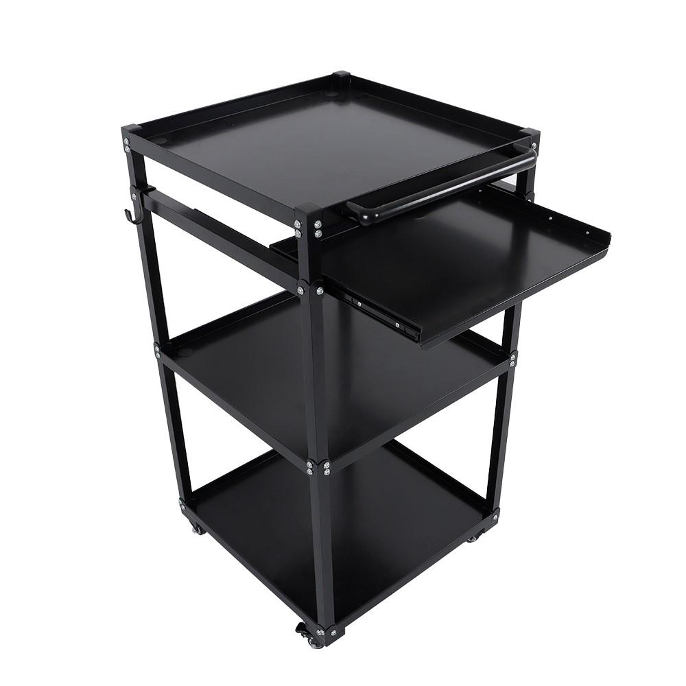 Mobile Working Platform Aluminum Office Desk Hand Cart With Keyboard Tray