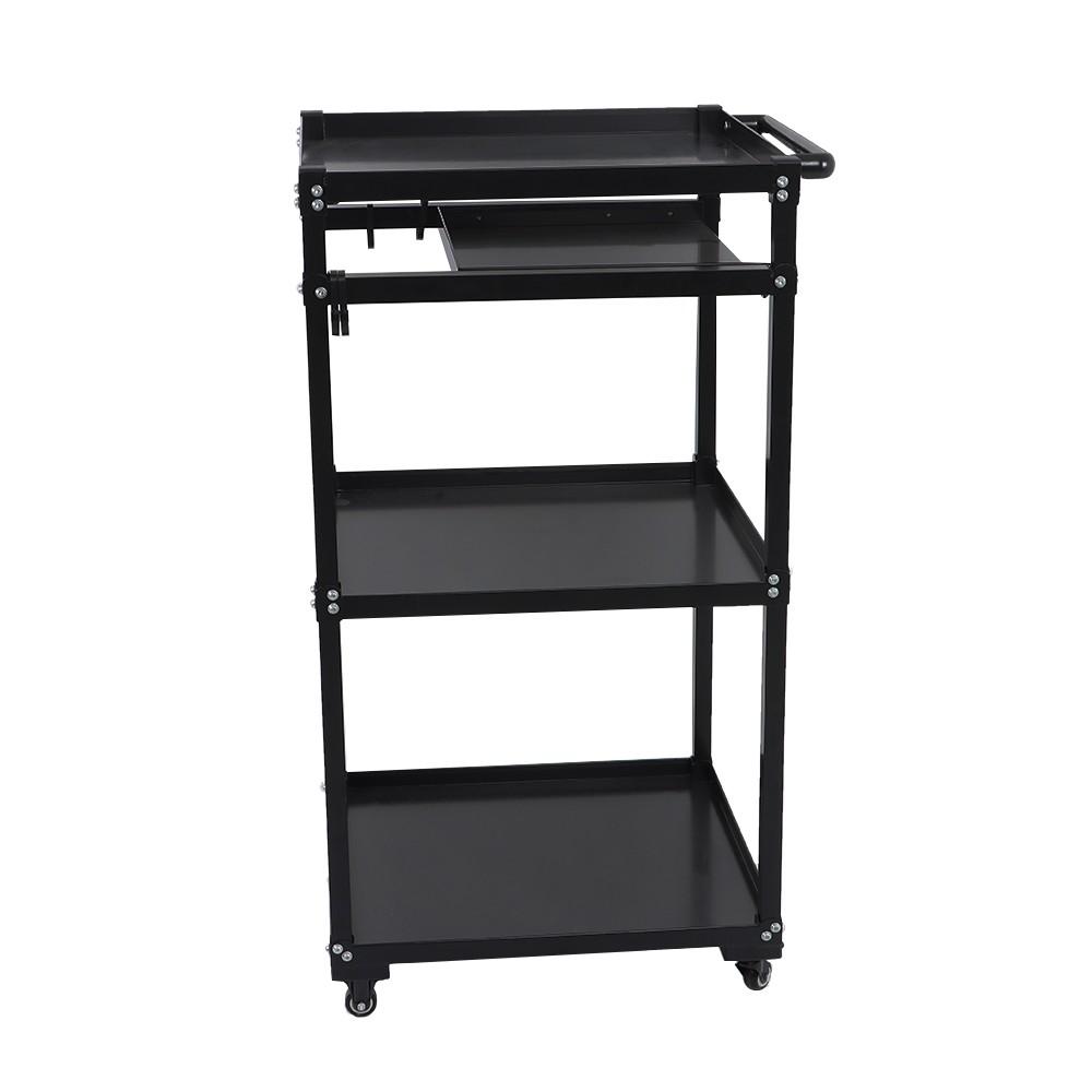 Mobile Working Platform Aluminum Office Desk Hand Cart With Keyboard Tray