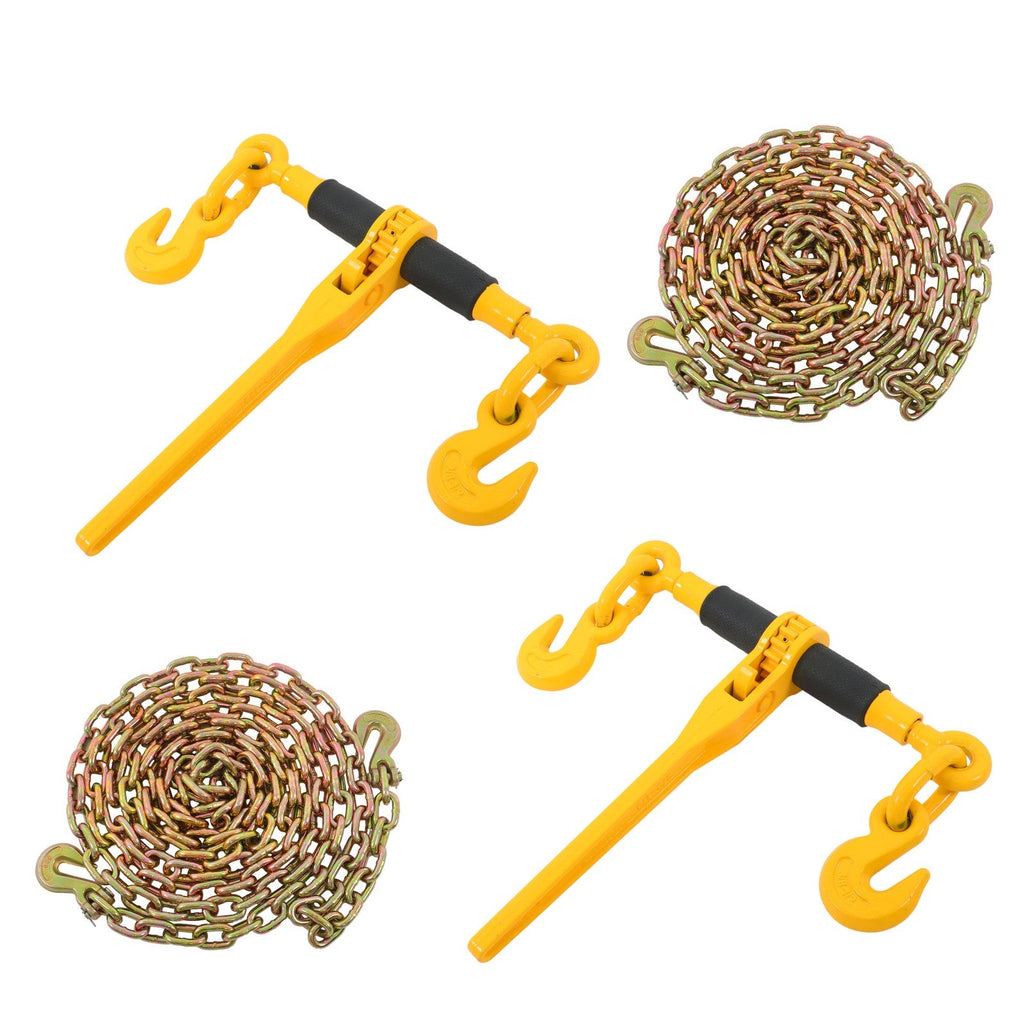 Ratchet Chain Binder 3/8"-1/2" Load Binders 12000 lbs with G80 Chains 2PCS