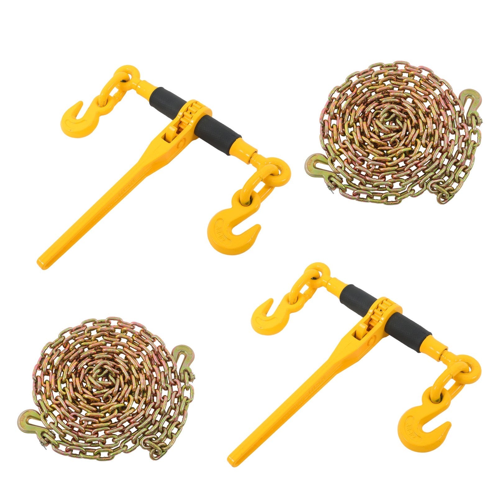 Ratchet Chain Binder 3/8"-1/2" Load Binders 12000 lbs with G80 Chains 2PCS