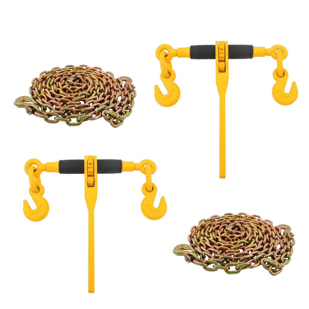 Ratchet Chain Binder 3/8"-1/2" Load Binders 12000 lbs with G80 Chains 2PCS