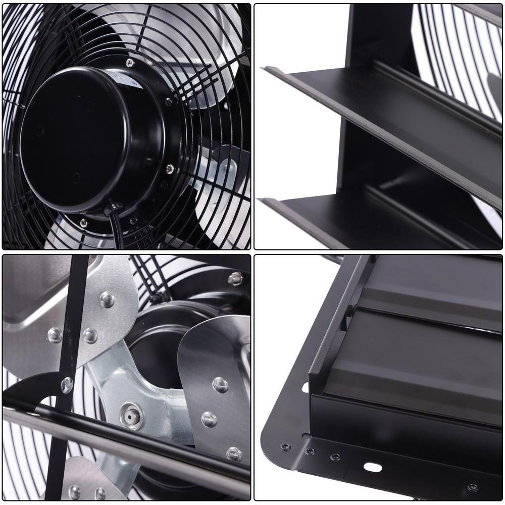 16 Inch Shutter Exhaust Fan W/ Speed Controller 2600 CFM High Speed Wall Mounted