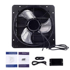 16 Inch Shutter Exhaust Fan W/ Speed Controller 2600 CFM High Speed Wall Mounted