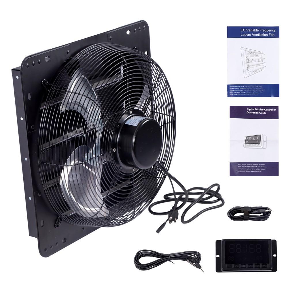 16 Inch Shutter Exhaust Fan W/ Speed Controller 2600 CFM High Speed Wall Mounted