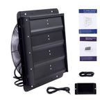 16 Inch Shutter Exhaust Fan W/ Speed Controller 2600 CFM High Speed Wall Mounted