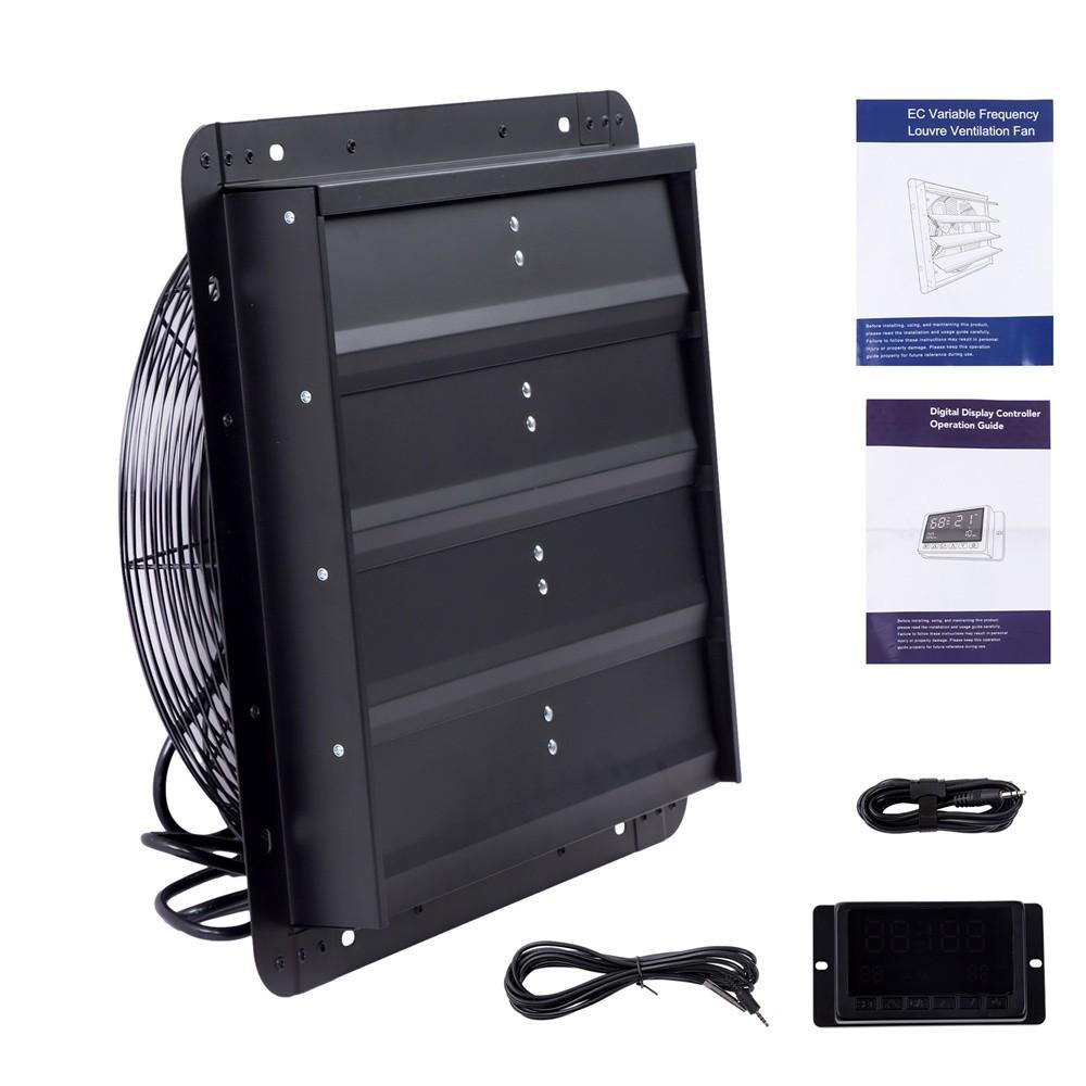 16 Inch Shutter Exhaust Fan W/ Speed Controller 2600 CFM High Speed Wall Mounted