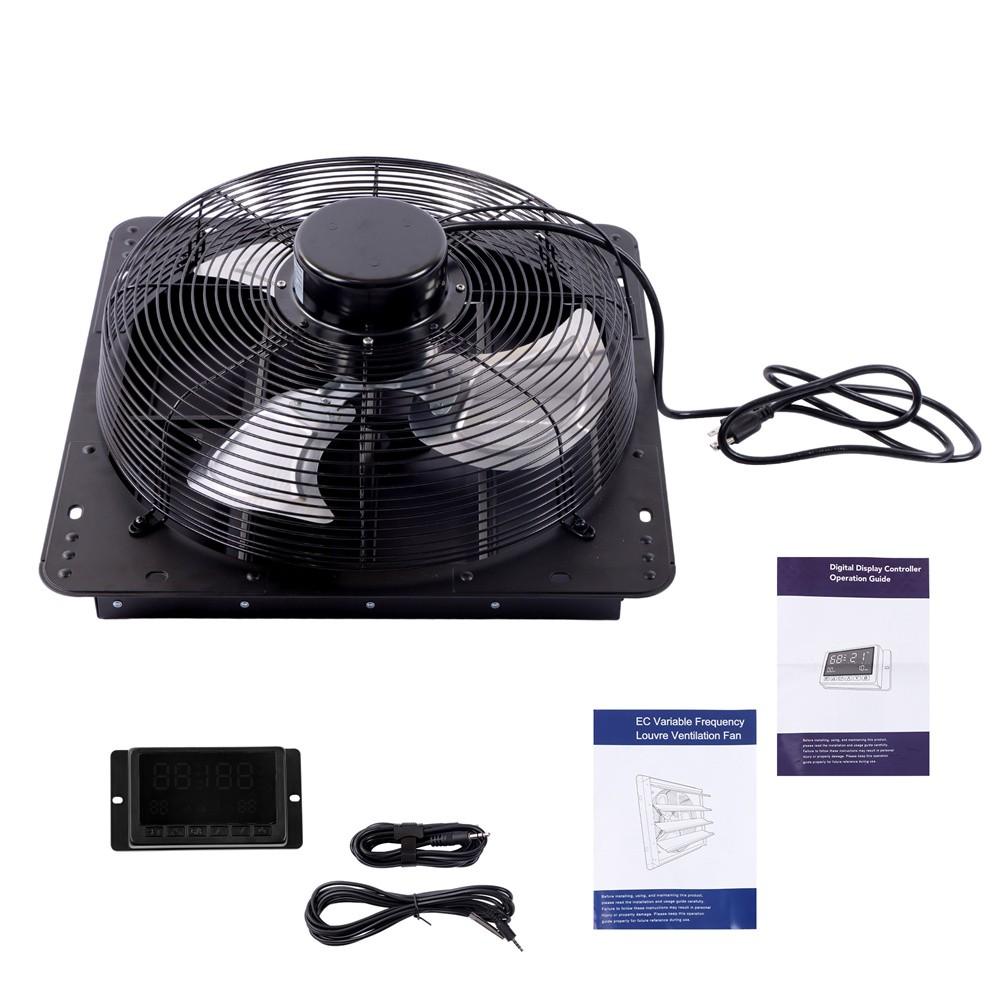16 Inch Shutter Exhaust Fan W/ Speed Controller 2600 CFM High Speed Wall Mounted