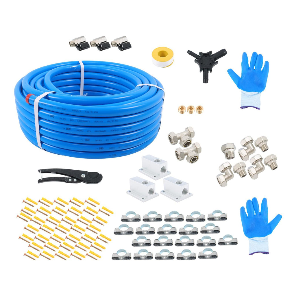 Garage Air System 3/4"x100ft - Aluminum Piping, Leak-Proof, Easy Fit