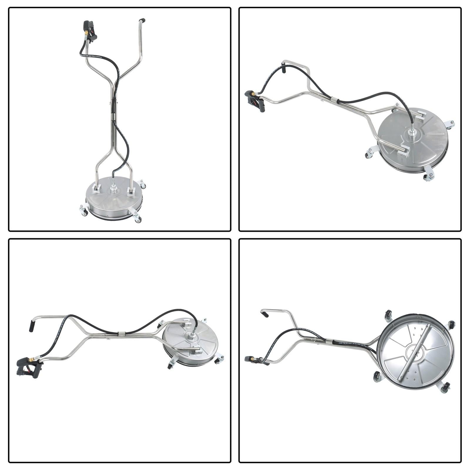 18" Pressure Washer Surface Cleaner Dual Handle 6000PSI for Patio, Deck Cleaning