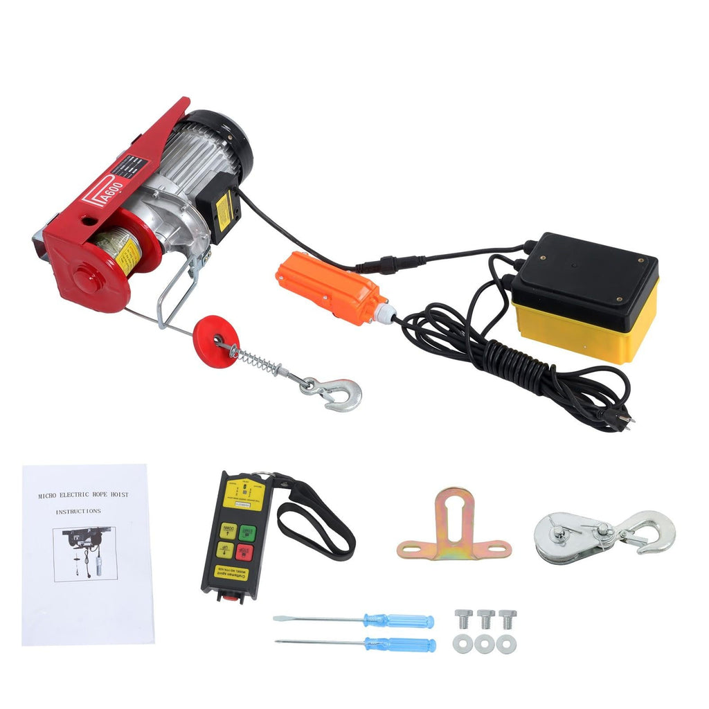 1320lbs Electric Hoist w/ Wireless & Wired Dual Control 40ft/20ft Lifting Height
