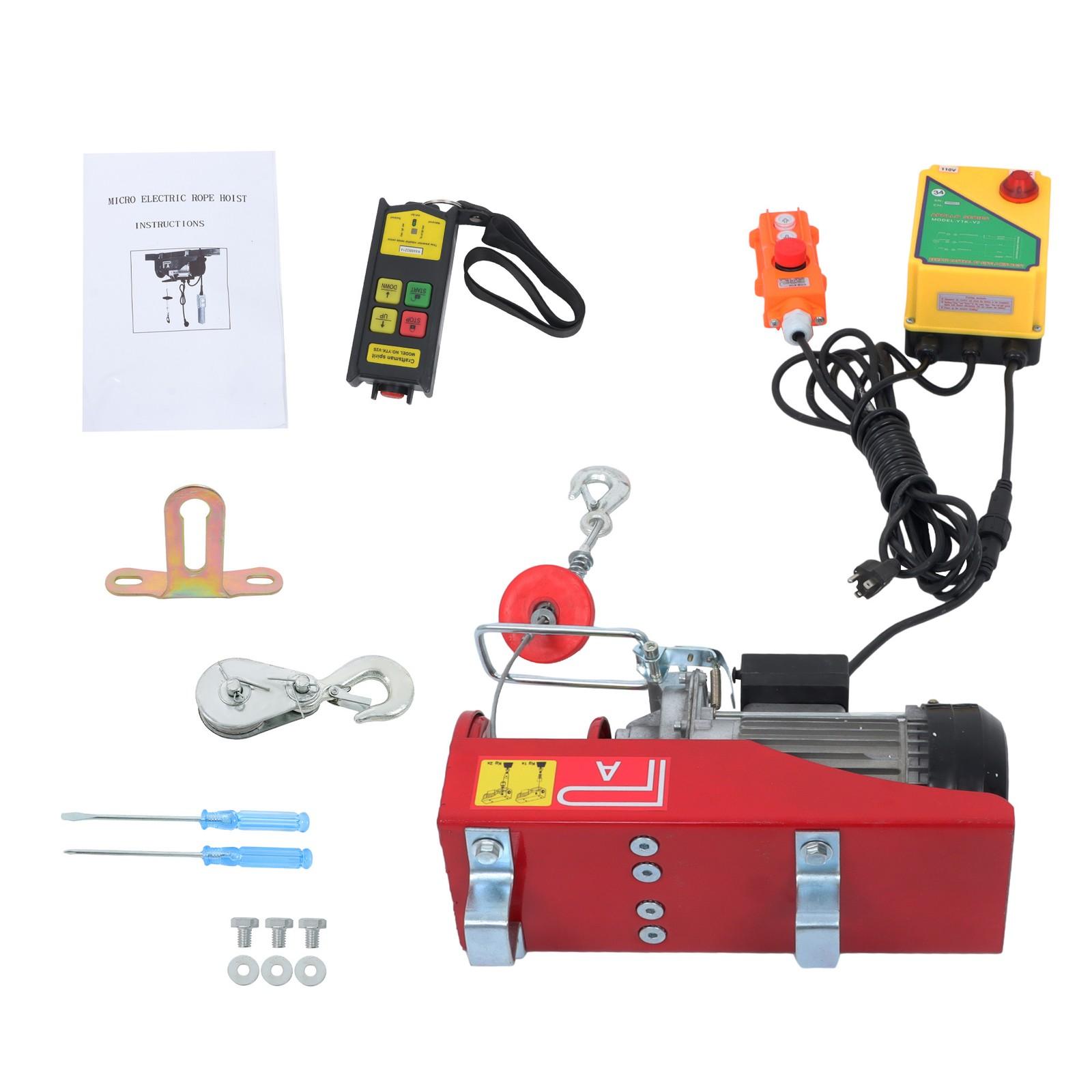 1320lbs Electric Hoist w/ Wireless & Wired Dual Control 40ft/20ft Lifting Height