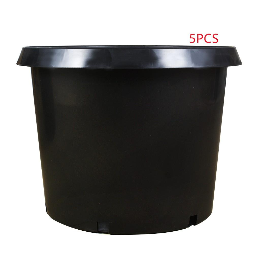 5 × 25 Gallon New Black Plant Flower Nursery Pot Root Plastic Nutrition Premium