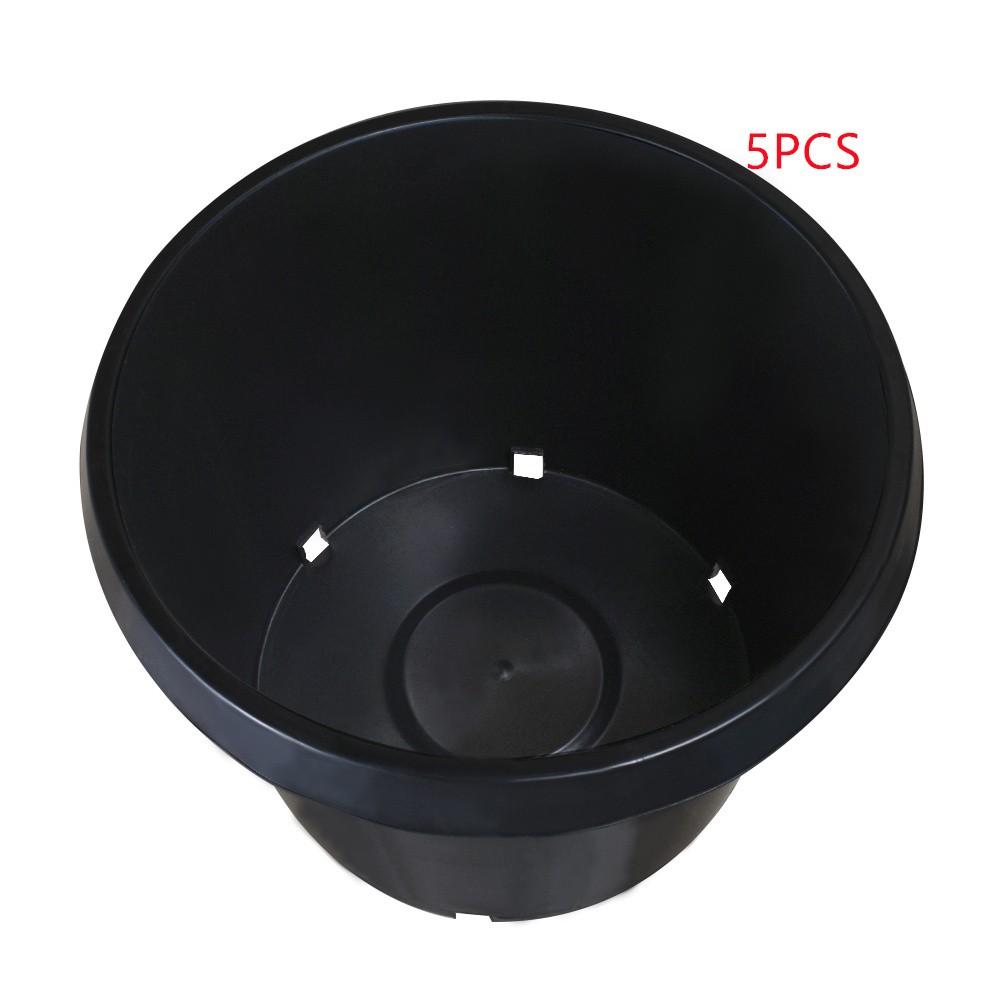 5 × 25 Gallon New Black Plant Flower Nursery Pot Root Plastic Nutrition Premium