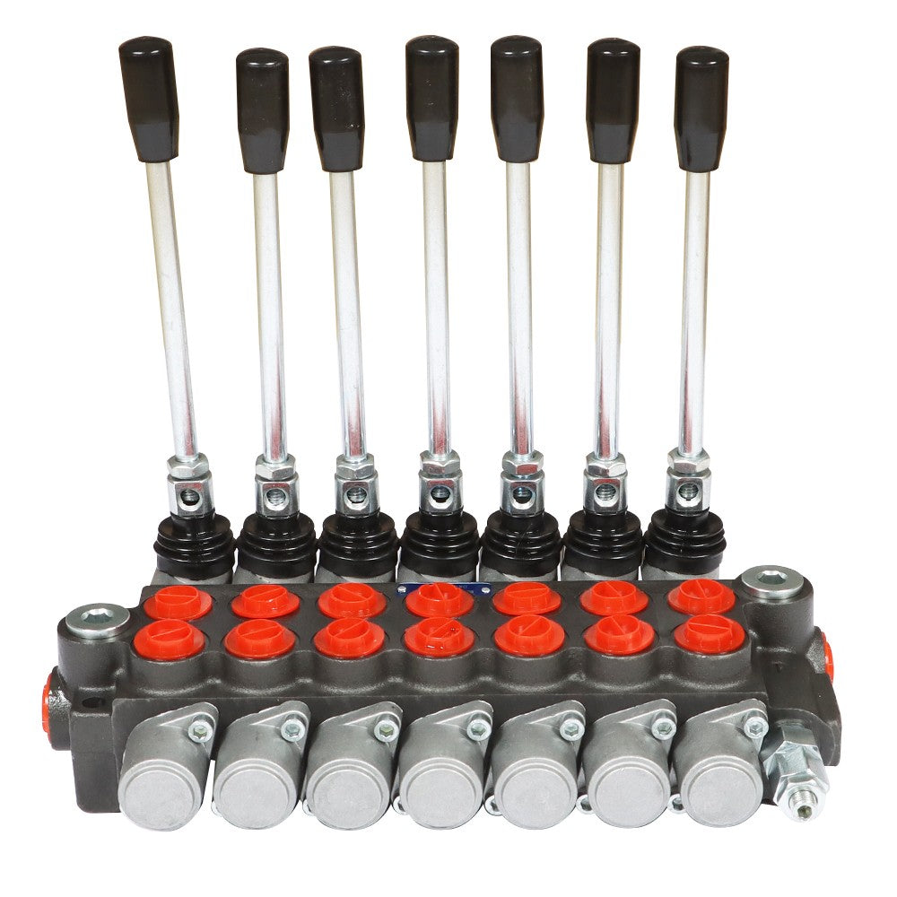 7 Spool 13GPM Hydraulic Directional Control Valve P40 Double Acting Cylinder