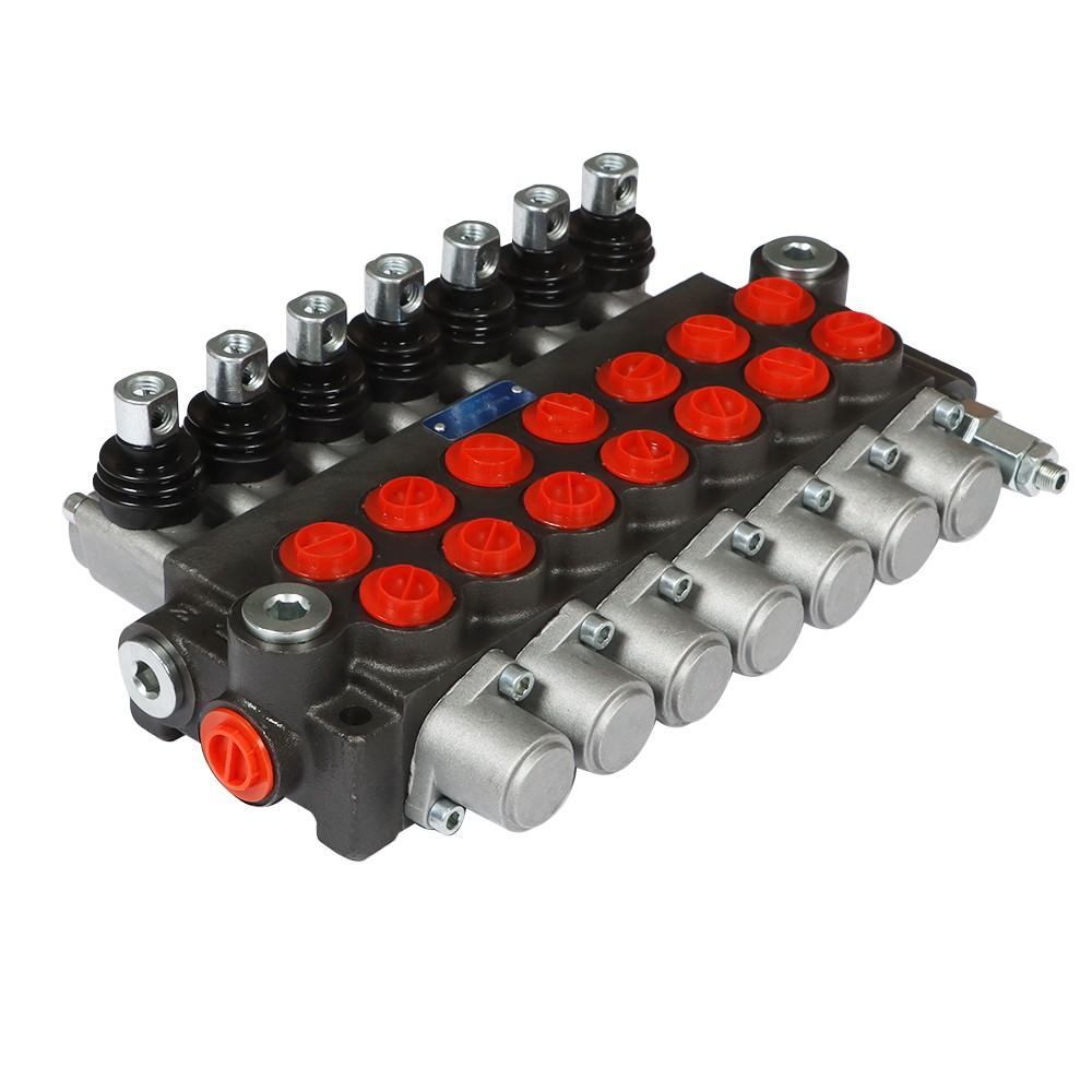 7 Spool 13GPM Hydraulic Directional Control Valve P40 Double Acting Cylinder