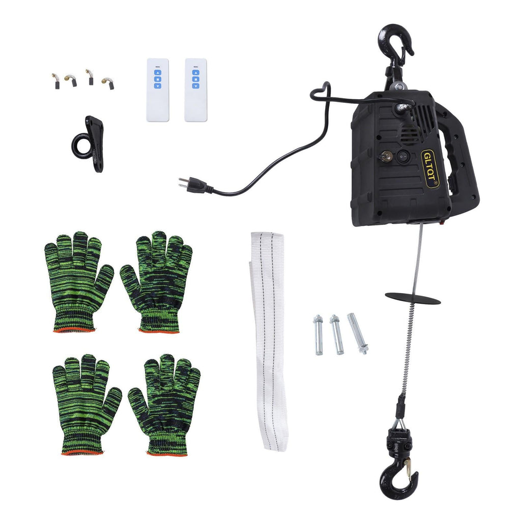 2in1 Portable Electric Hoist With Wireless Remote Control 22.9 ft Winch 500-B