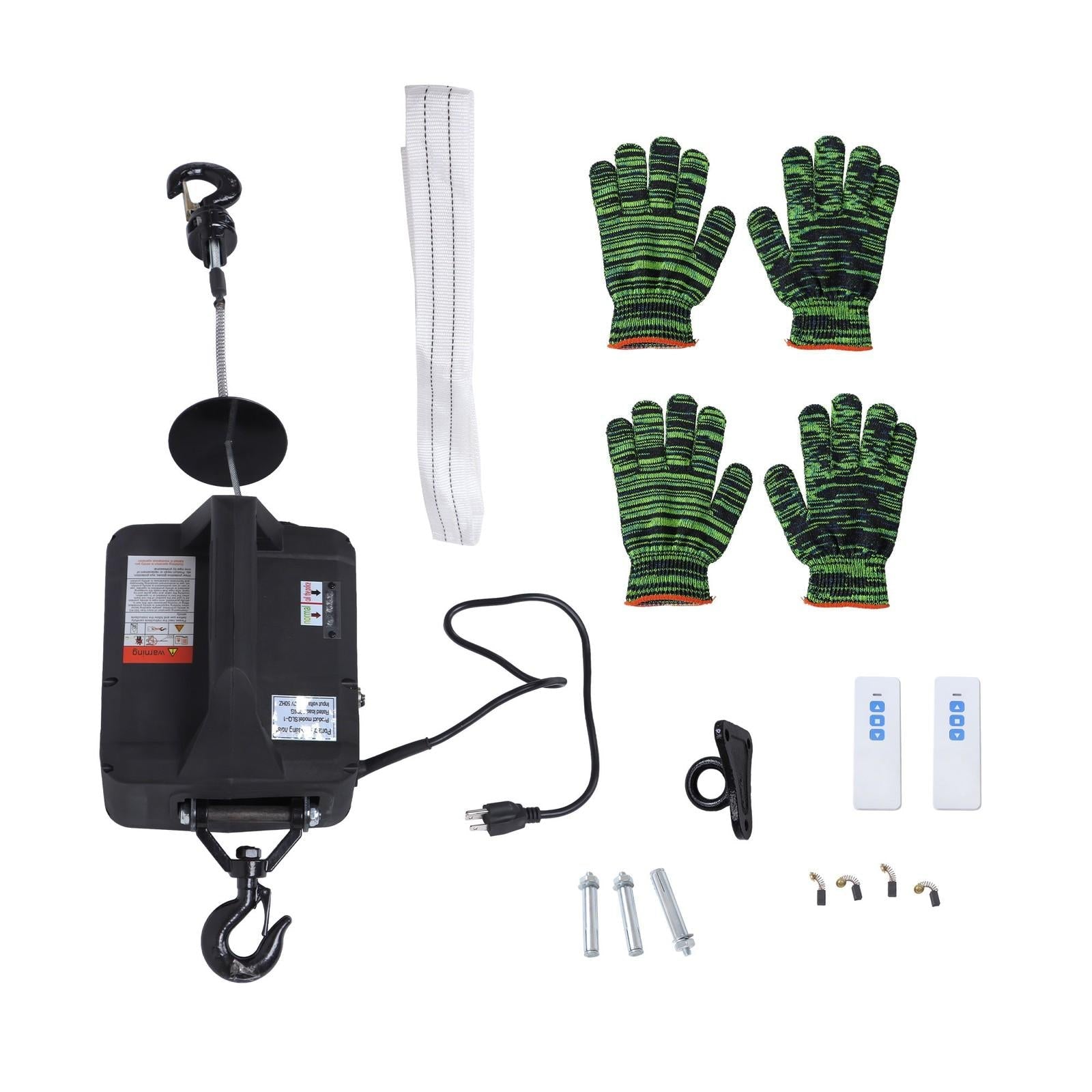 2in1 Portable Electric Hoist With Wireless Remote Control 22.9 ft Winch 500-B