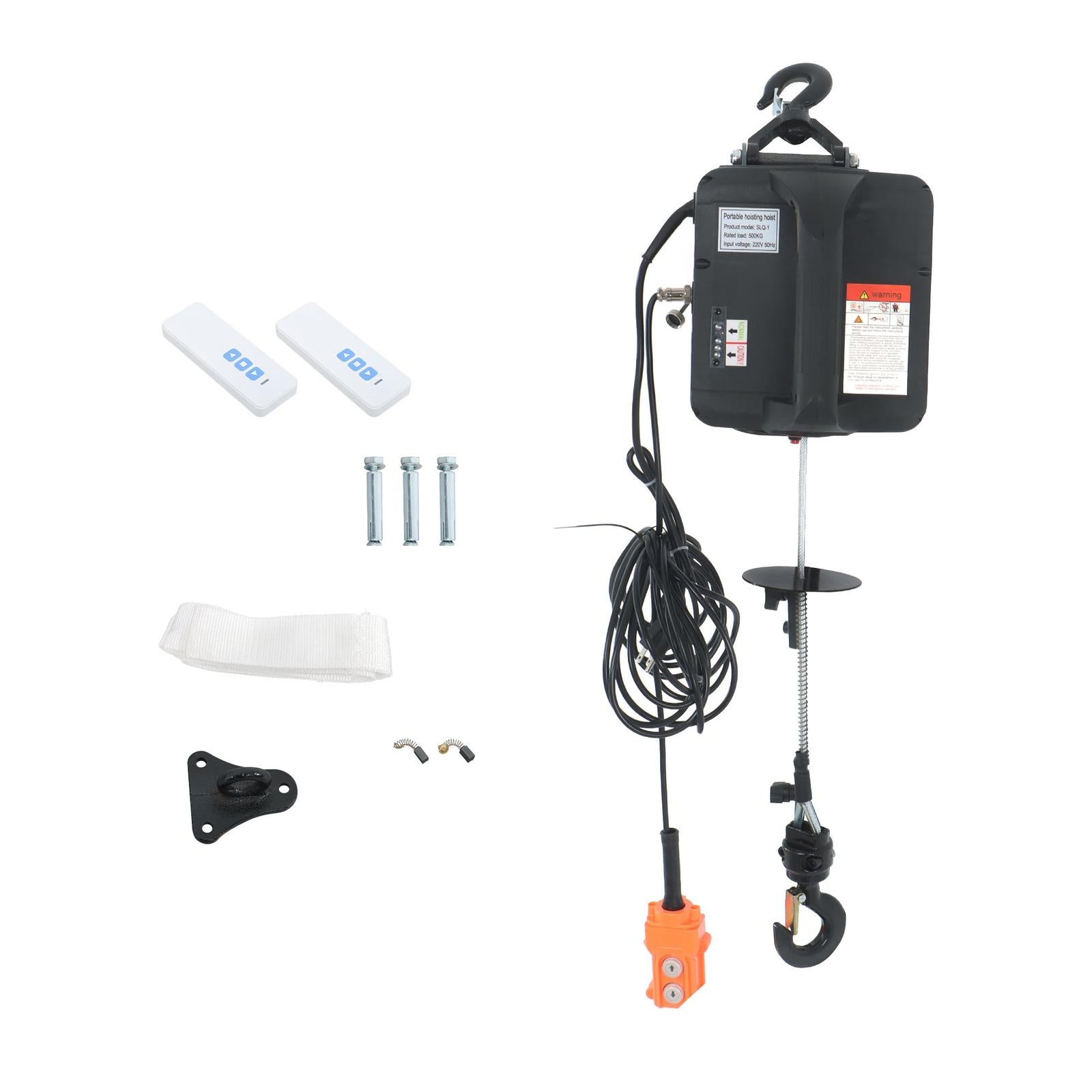1100LB Electric Winch Wired & Wireless Remote Control 3in1 Electric Hoist Winch