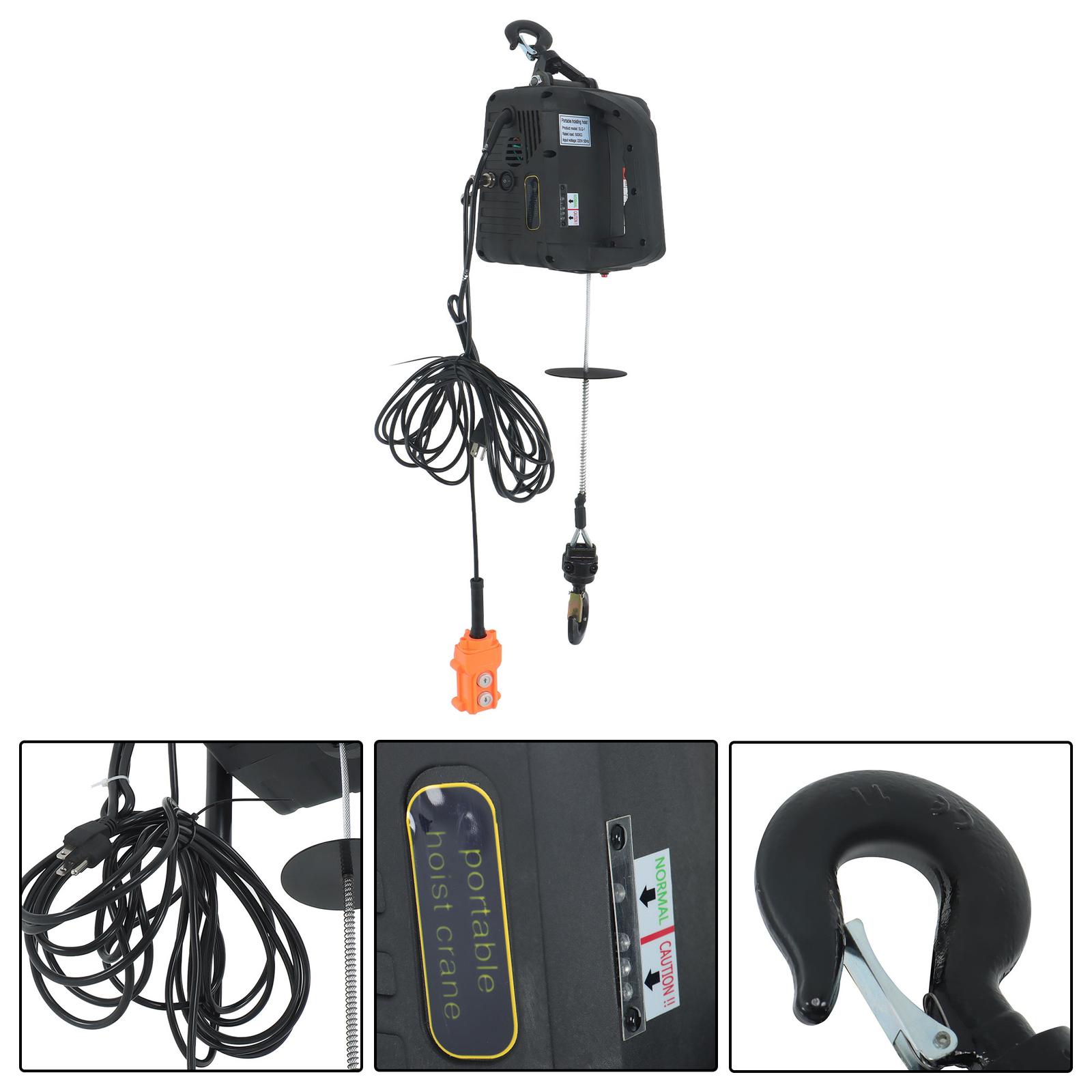 1100LB Electric Winch Wired & Wireless Remote Control 3in1 Electric Hoist Winch