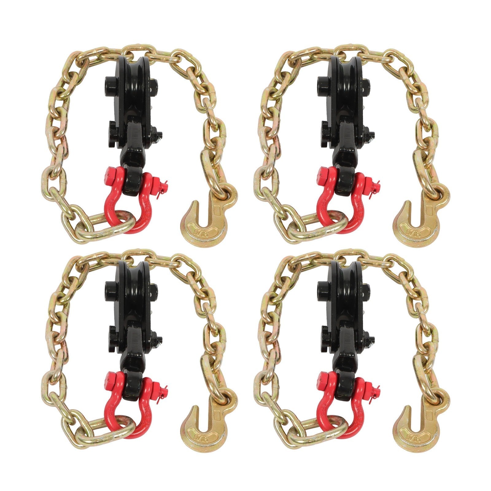 4 X 2 Ton Snatch Block w/ Chain Flatbed Tow Truck Rollback Car Carrier Cable