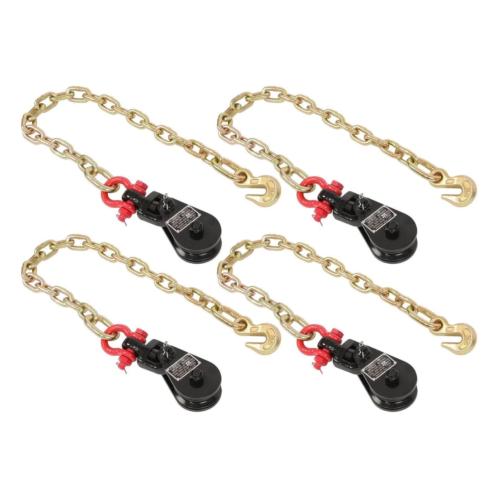 4 X 2 Ton Snatch Block w/ Chain Flatbed Tow Truck Rollback Car Carrier Cable