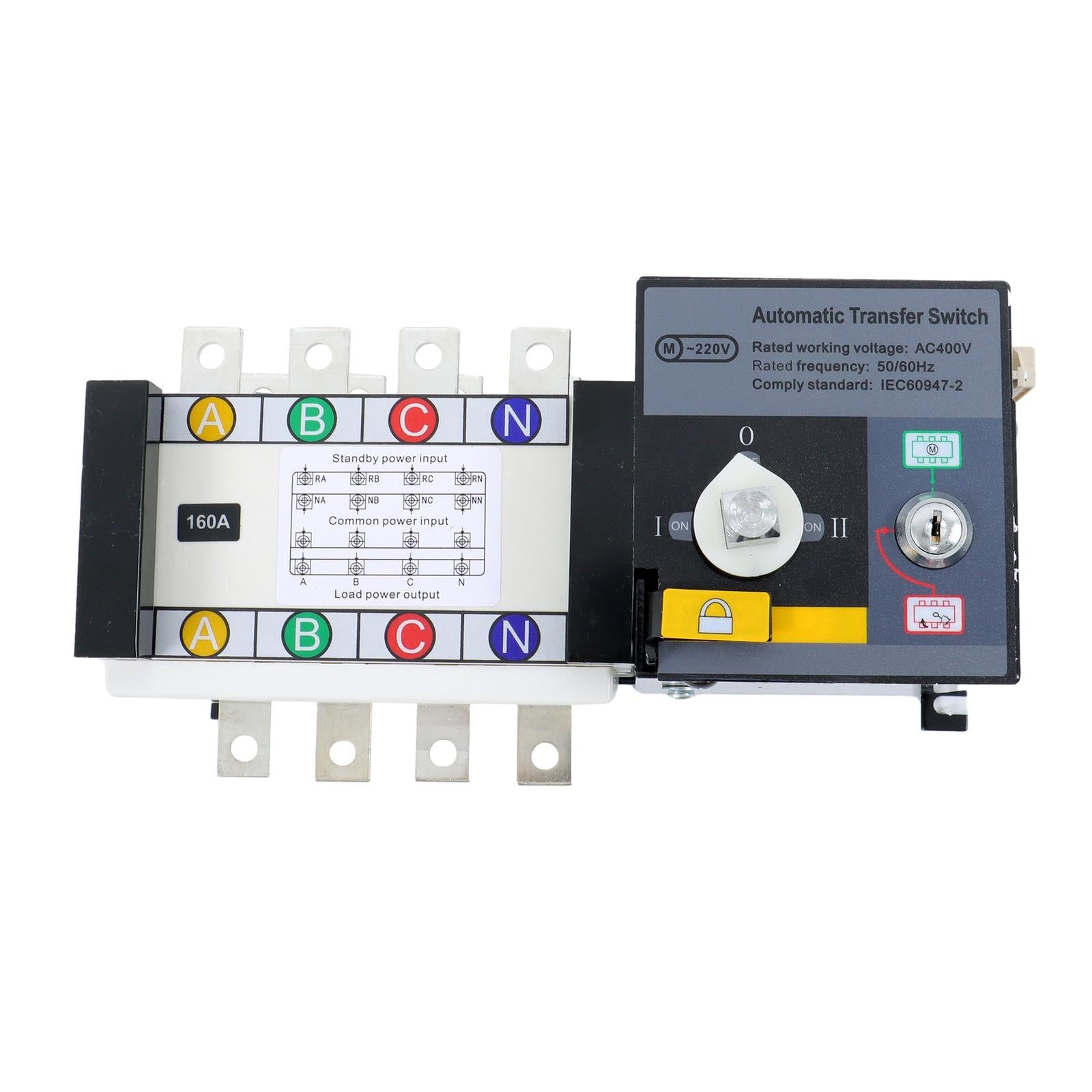 Generator Industrial Automatic Transfer Switch 160A 4P ATS 110/220V Grid To AC