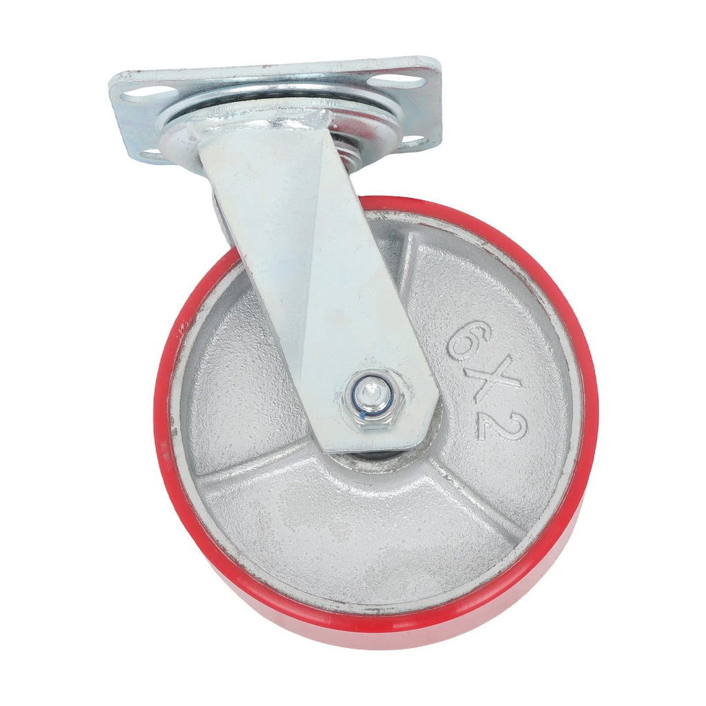 4 Pack Heavy Duty Swivel Caster Wheels 6" × 2" Polyurethane 4800Lbs Industrial