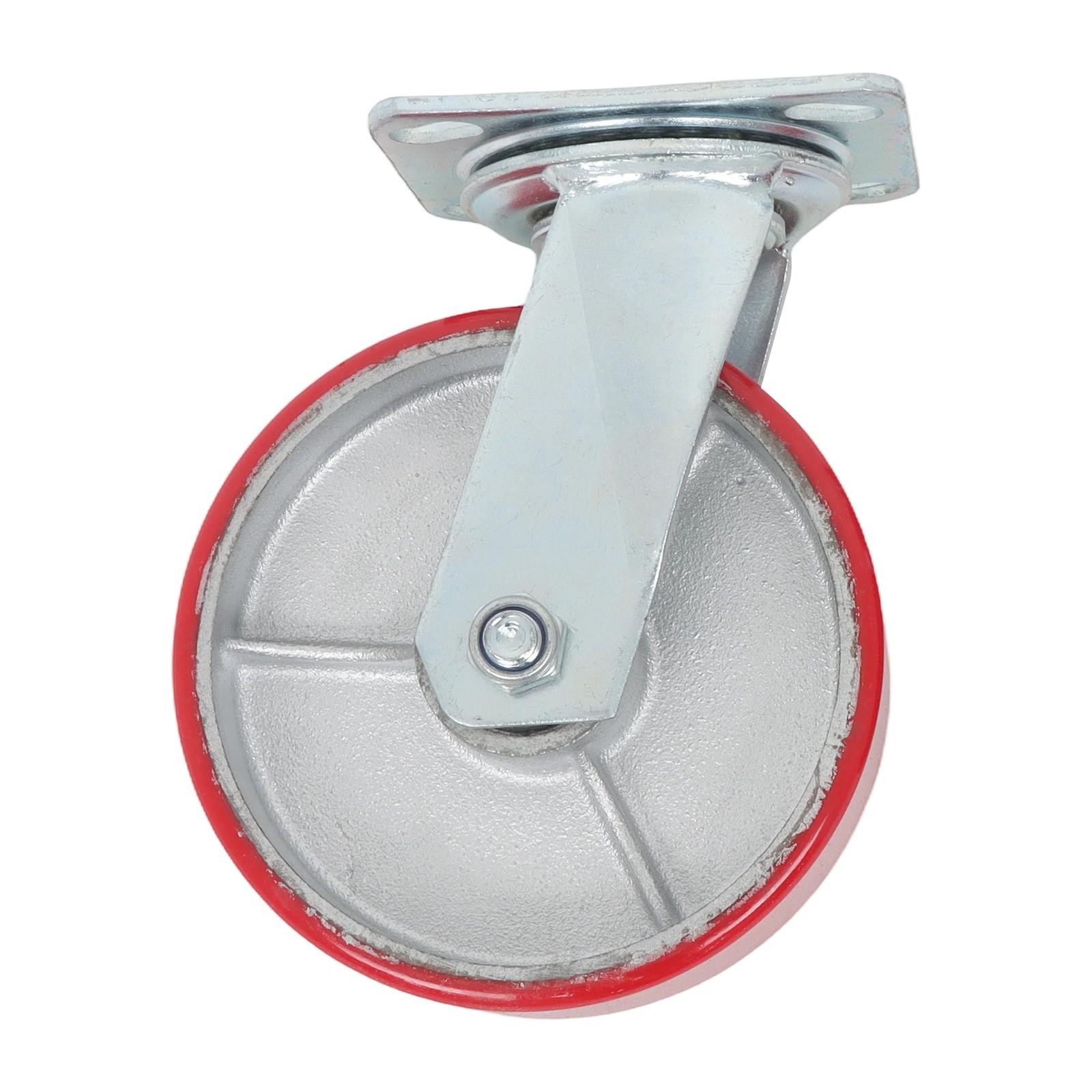 4 Pack Heavy Duty Swivel Caster Wheels 6" × 2" Polyurethane 4800Lbs Industrial