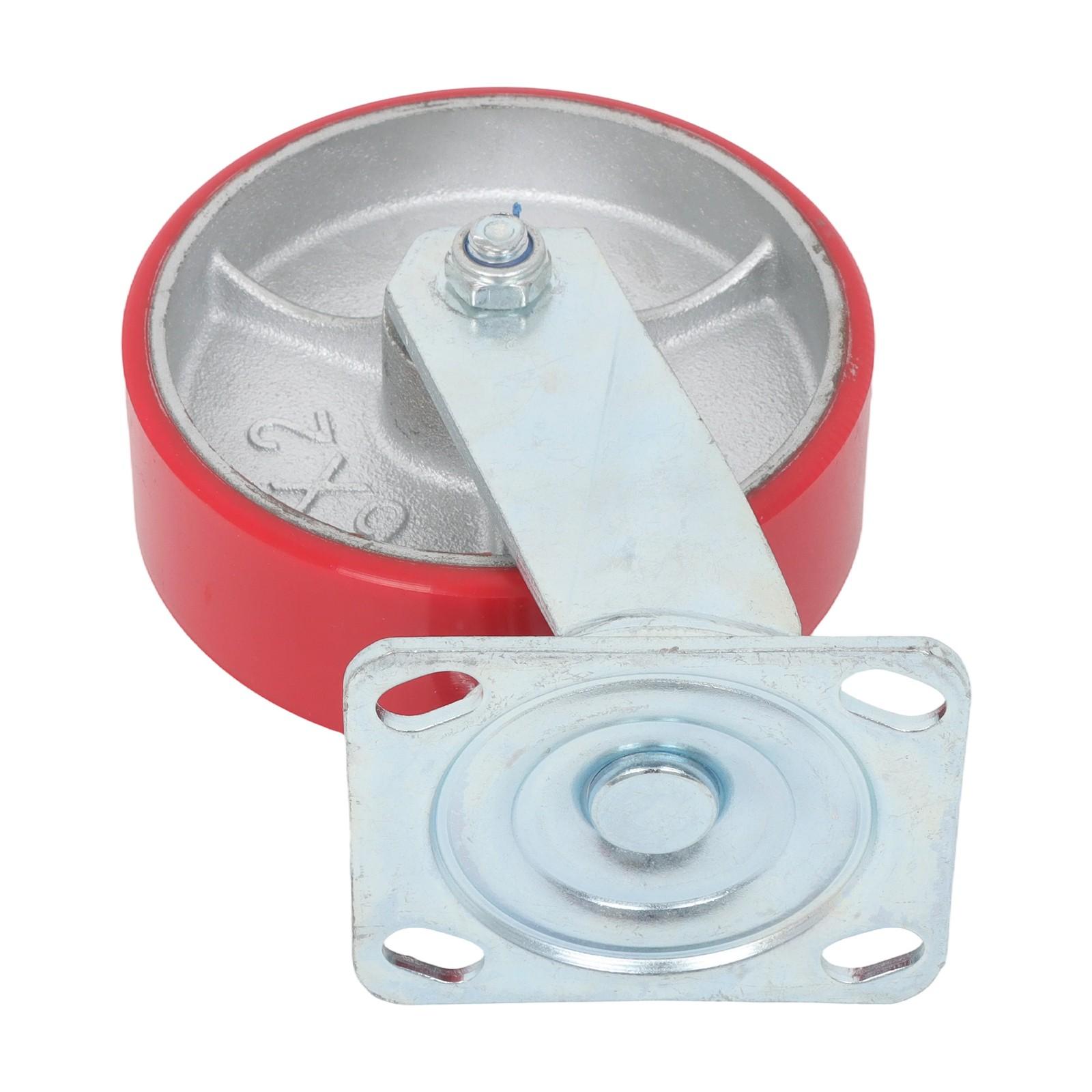 4 Pack Heavy Duty Swivel Caster Wheels 6" × 2" Polyurethane 4800Lbs Industrial