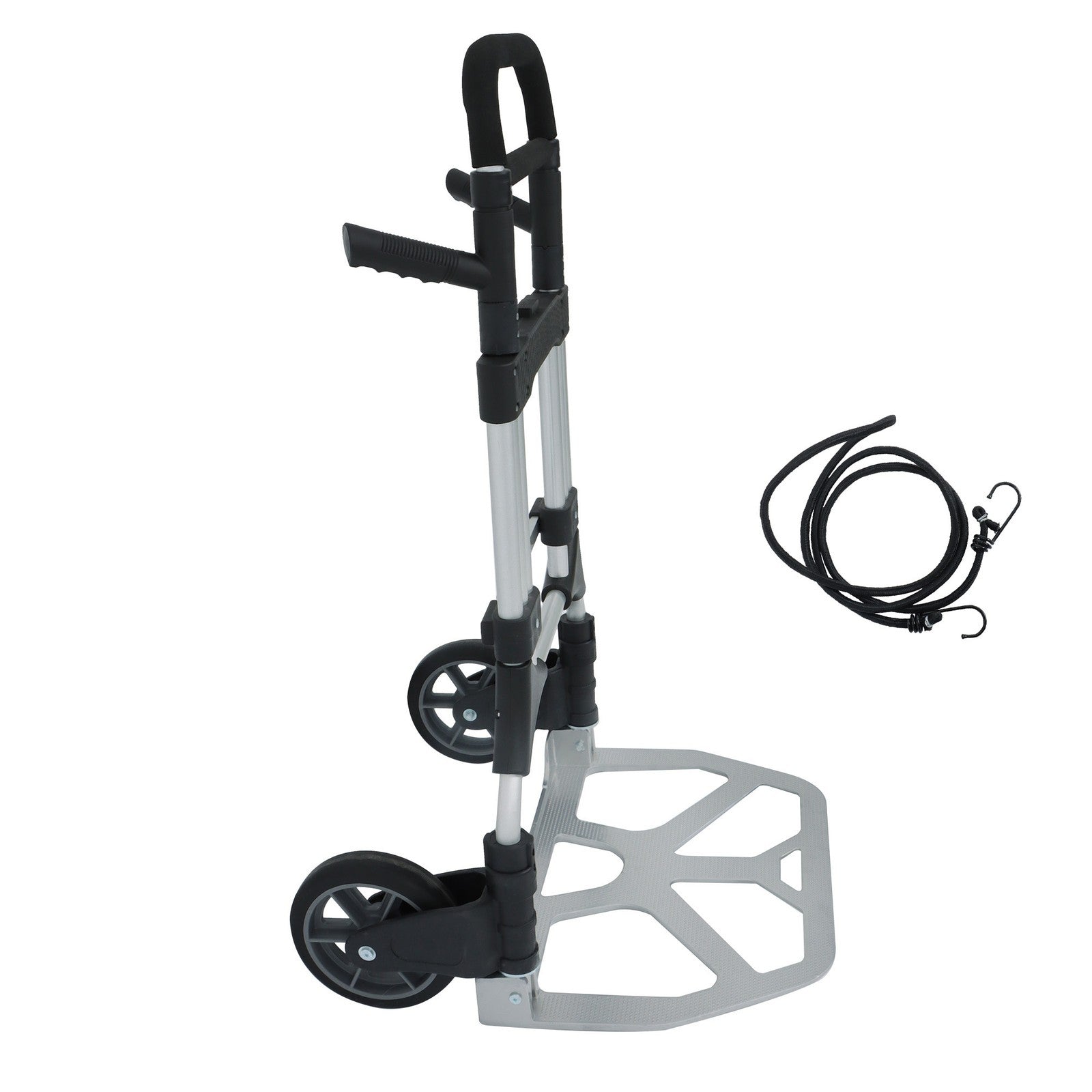 500 LB Aluminum Folding Hand Truck with Telescoping Handle & Elastic Ropes