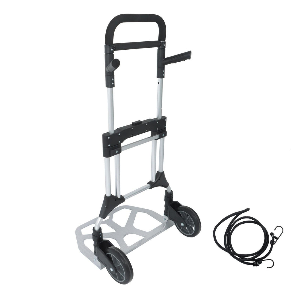 500 LB Aluminum Folding Hand Truck with Telescoping Handle & Elastic Ropes